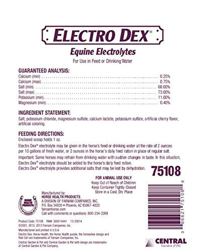 Horse Health Electro Dex Equine Electrolytes 30 Pounds