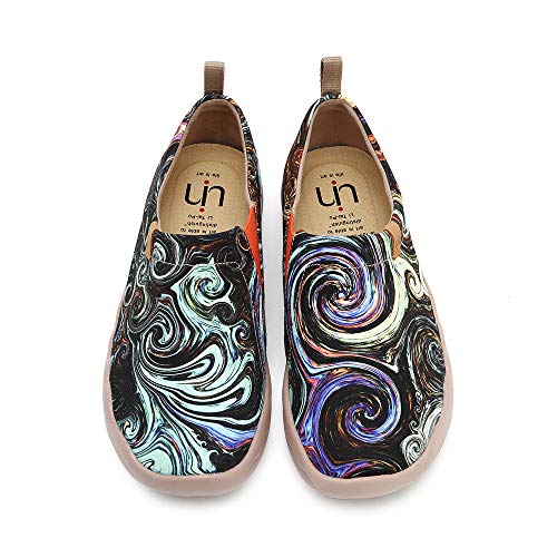 Uin Womens Starryanight Painted Canvas Slip-On Shoes Fashion Ladies Travel Shoes Black (65)