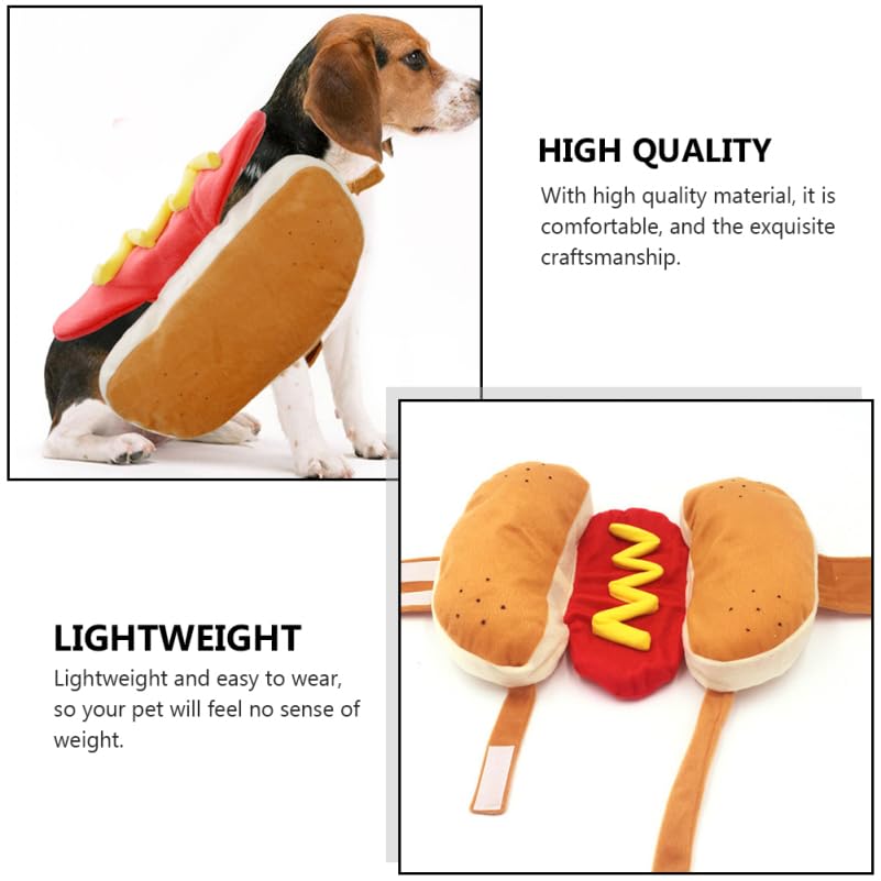 POPETPOP Hot Dog Cat Costume Funny Pet Costumes, Furry Pet Clothing Dog Cosplay Funny Costume Clothes for Small to Large Dogs Pu