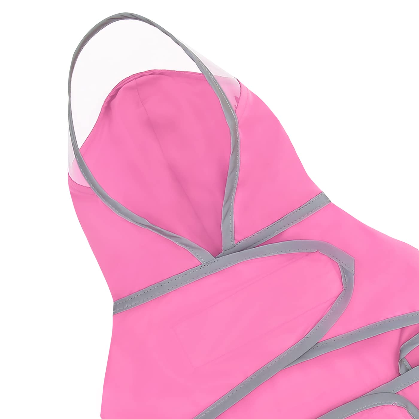 Hde Dog Raincoat With Clear Hood Rain Jacket Poncho For Small Medium Large Dogs Pink - L