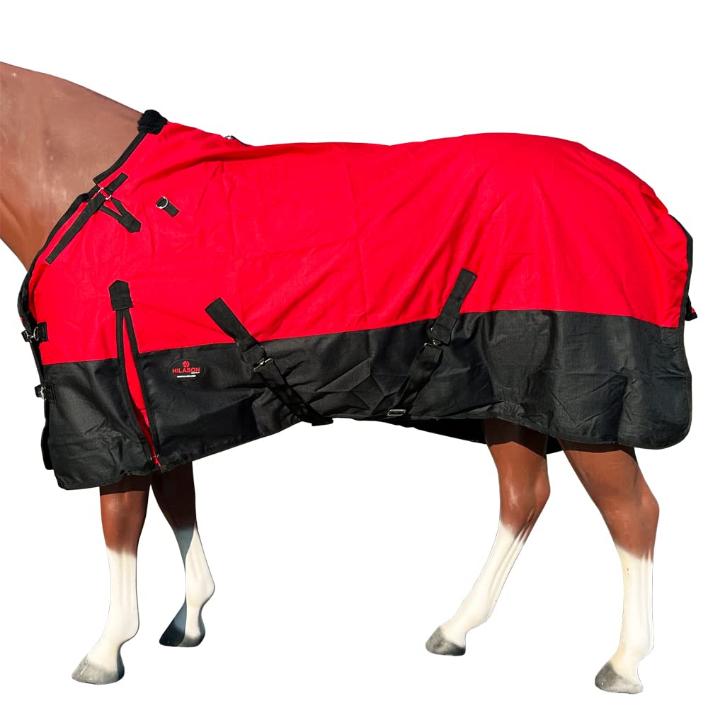 HILASON 1200D Turnout Light Winter Waterproof Rain Sheet Horse Black | Sheets for Horses