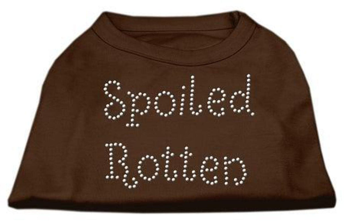 Pet Dog & Cat Shirt Rhinestone, &quot;Spoiled Rotten&quot; Brown 3XL (25-35 lbs.)