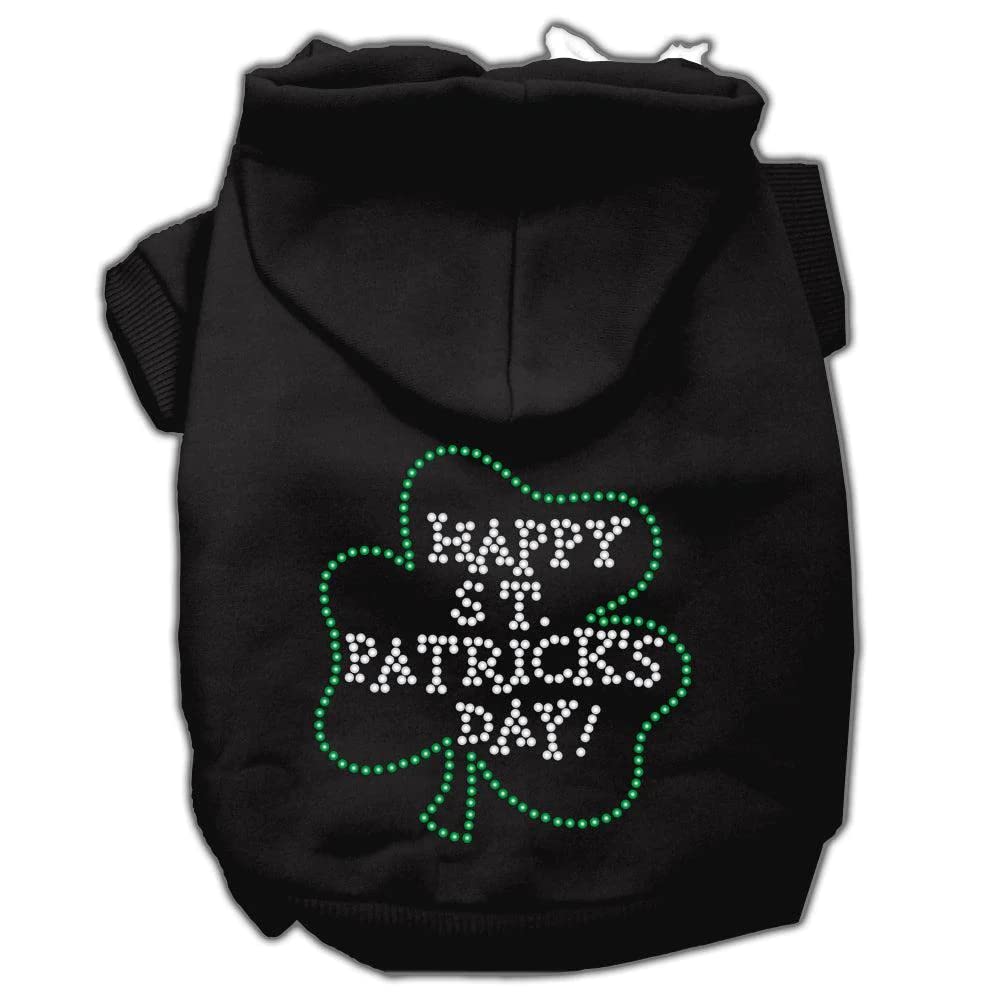 Mirage Pet Products Happy St. Patrick's Day Hoodies, Black, Large/Size 14