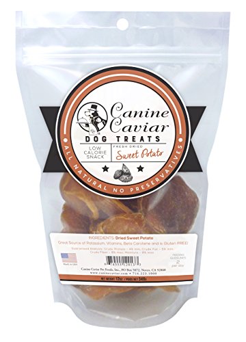 Canine Caviar Dried Sweet Potato Dog Treats All-Natural Dog Treats, Rawhide Free And Gluten Free Healthy Dog Treats, Dog Trainin