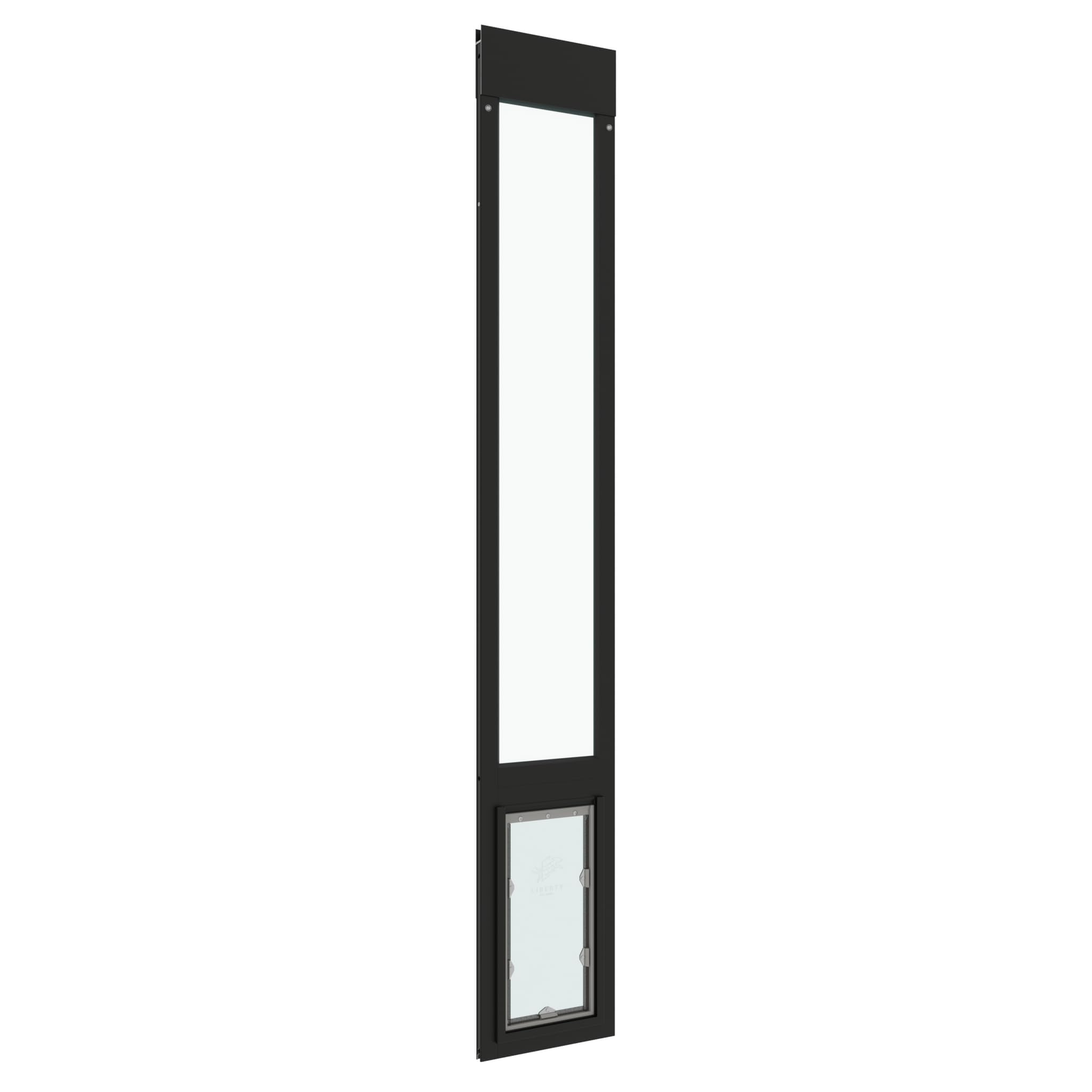 Liberty Pet Door For Sliding Glass Door | Aluminum Frame With Closing Cover | For Home & Rentals | Clear Glass | Black, Medium F