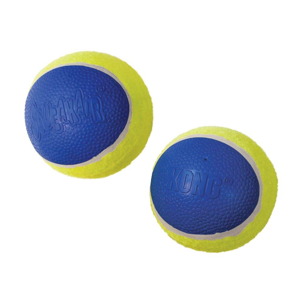 KONG Squeakair Ultra Balls - Premium Squeak Tennis Balls for Medium Dogs, Gentle on Teeth, Yellow, 3 Pack, Model AUT2