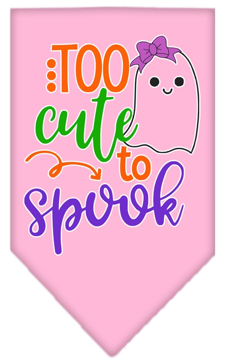 Mirage Pet Product Too Cute to Spook-Girly Ghost Screen Print Bandana Light Pink Small