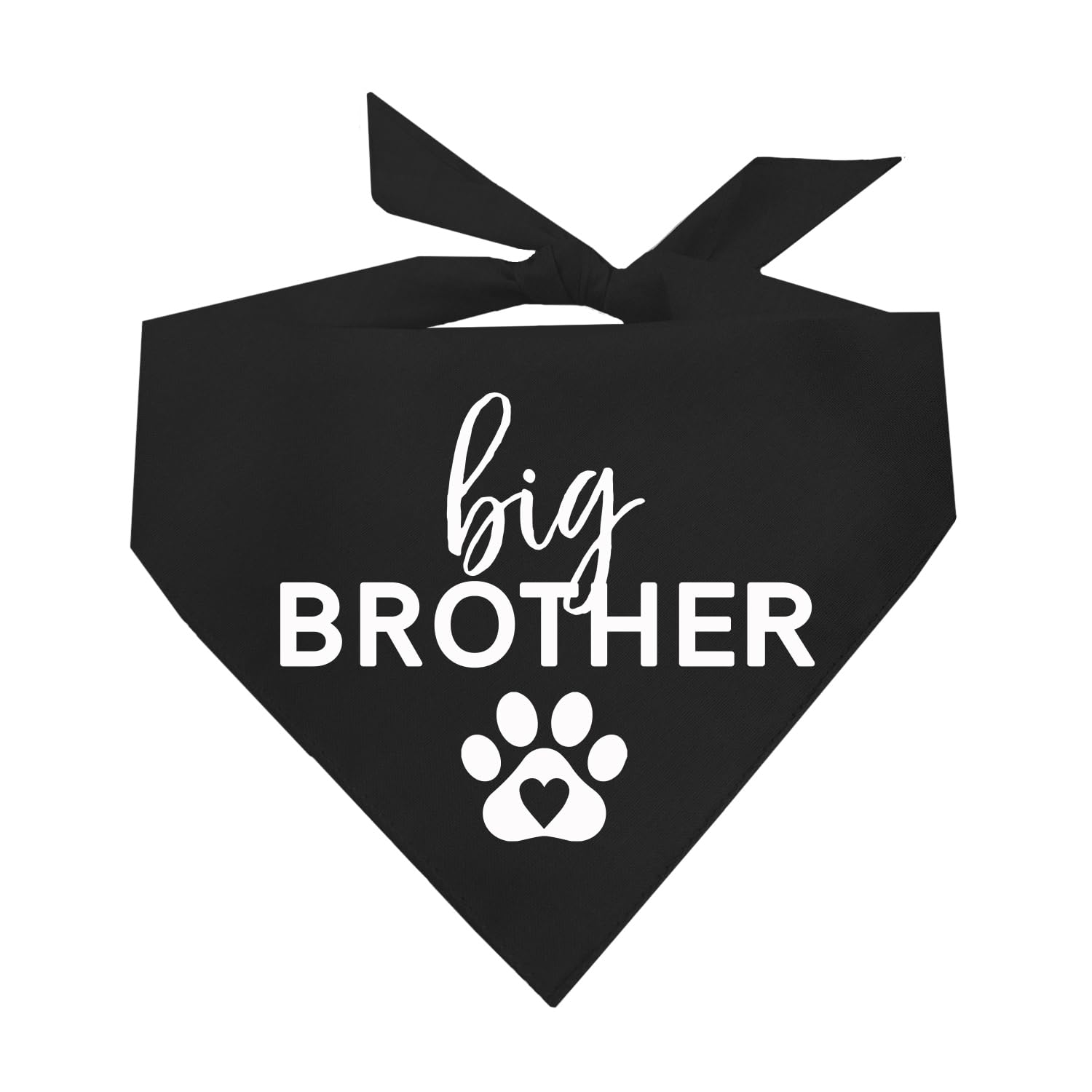 Big Brother With Heart Paw Baby Announcement Dog Bandana (Black, Os 87) Gb