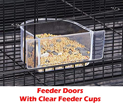 Small Aviary Canary Finch Budgie Lovebird Parakeet Breeding Bird Flight Cages, Pack Of 6, 24 X 16 X 16 H (Black, Center Divider)