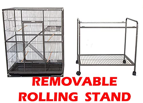 Extra Large Wrought Iron 5-Tiers Chew-Proof Ferret Squirrel Chinchilla Sugar Glider Critter Animal Home Metal Cage Easy Clean Pu