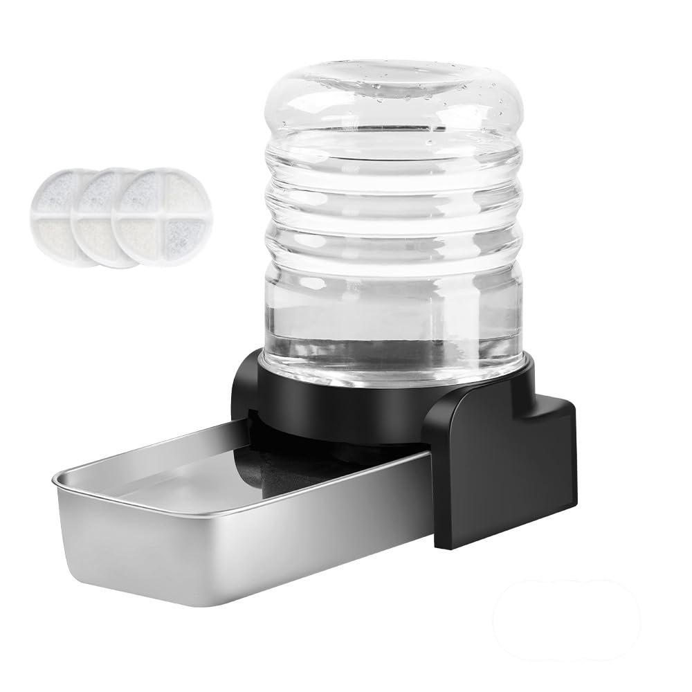 Marchul 2.3 Gallon Dog Water Dispenser, Large Dog Water Bowl Dispenser With Stainless Steel, Automatic Gravity Pet Bowl For Dogs