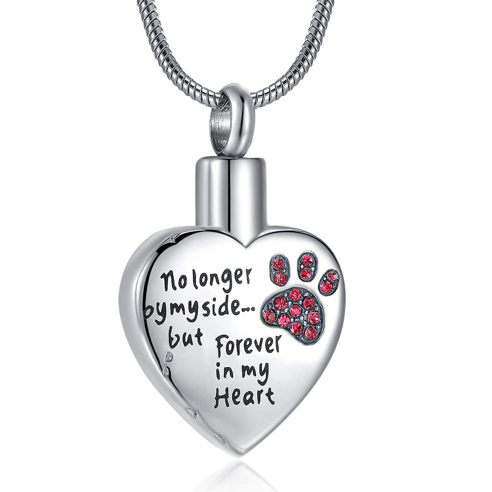 Rimzviux Pet Urns For Dog Ashes Cremation Jewelry For Ashes For Dog Cat Ashes Necklace Heart Locket Urn Necklace With Snake Chain (Rugby)