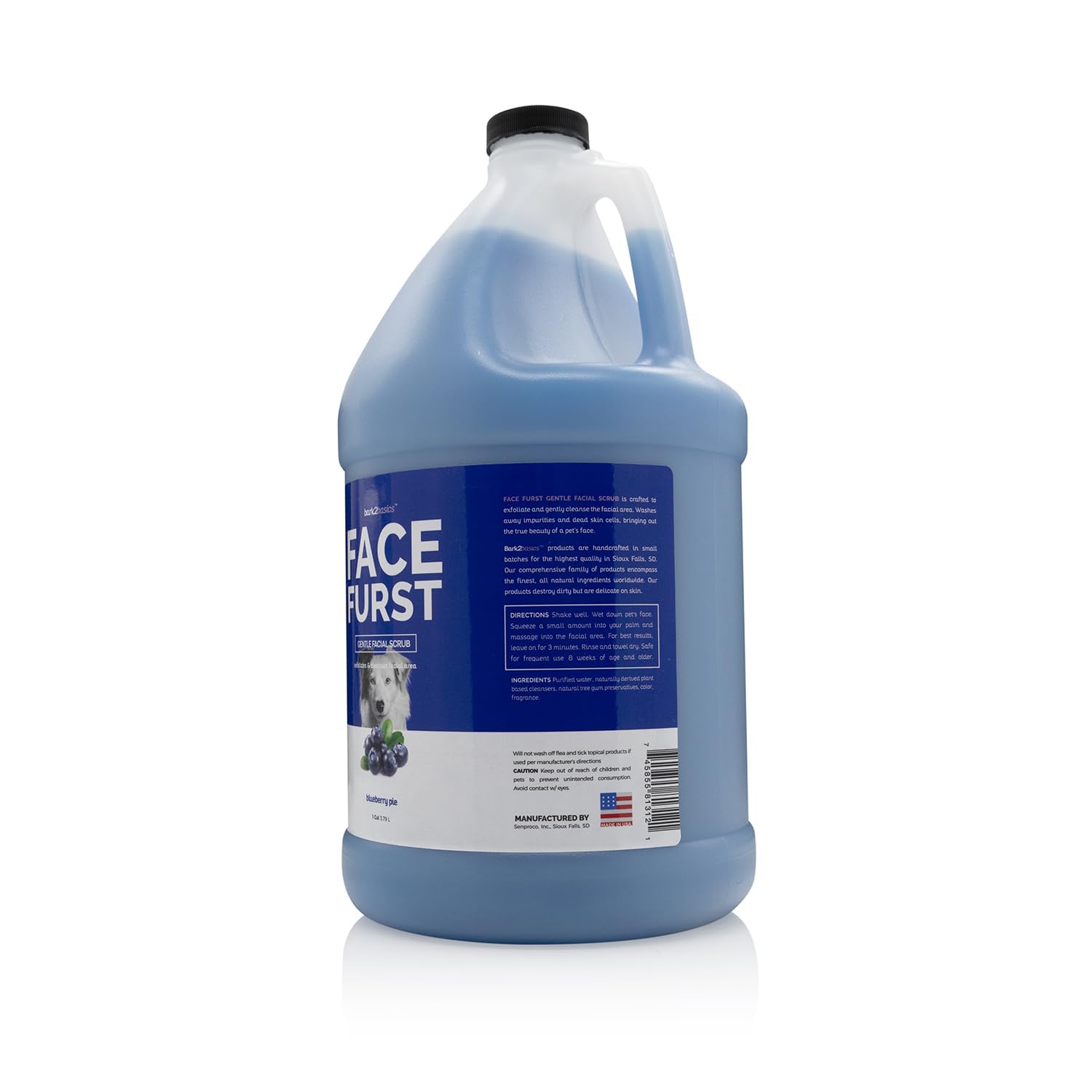 Bark 2 Basics Face Furst Scrub Dog Shampoo | 1 Gallon, Exfoliates And Gently Cleans Facial Area, Helps Remove Tear Stains, Washes Away Impurities And Dead Skin Cells, Soap And Cruelty Free