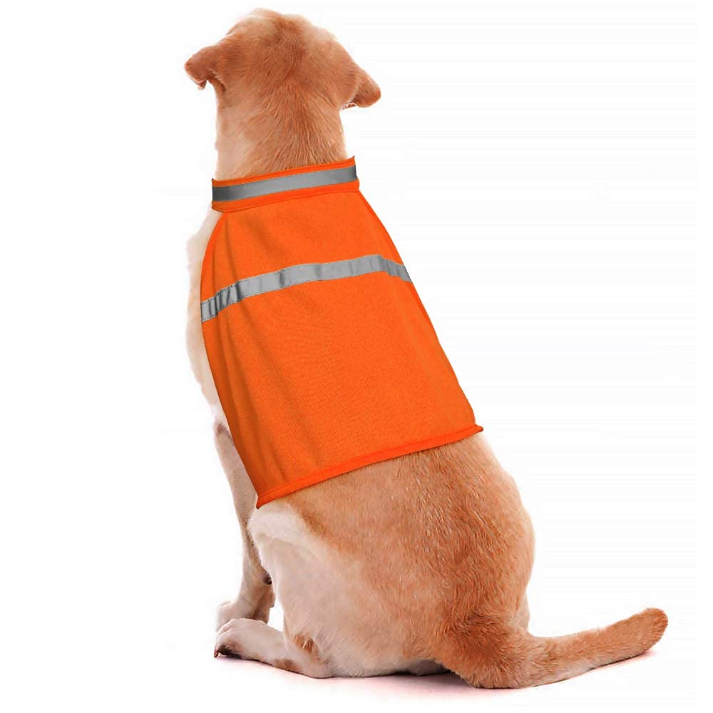 Dog Jacket High Visibility Safety Reflective Dog Vest For Small Medium Large Dogs (Small, Orange)