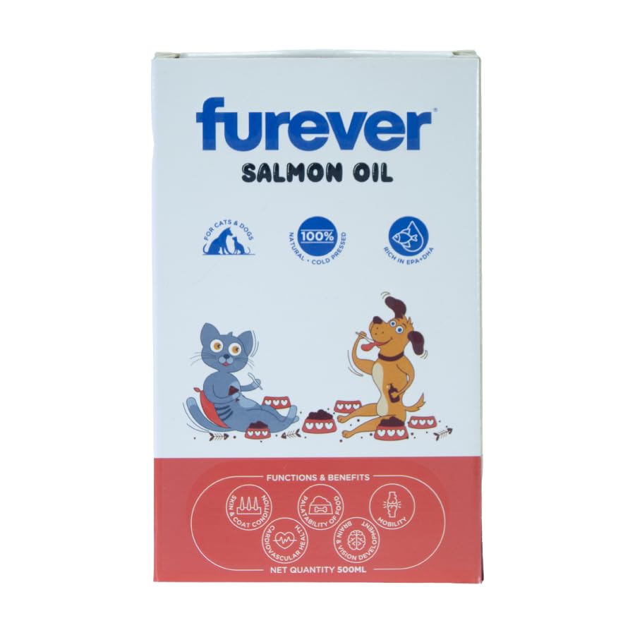 Furever Salmon Oil 500 Ml For Dogs And Cats - Natural, Cold Pressed Om ...