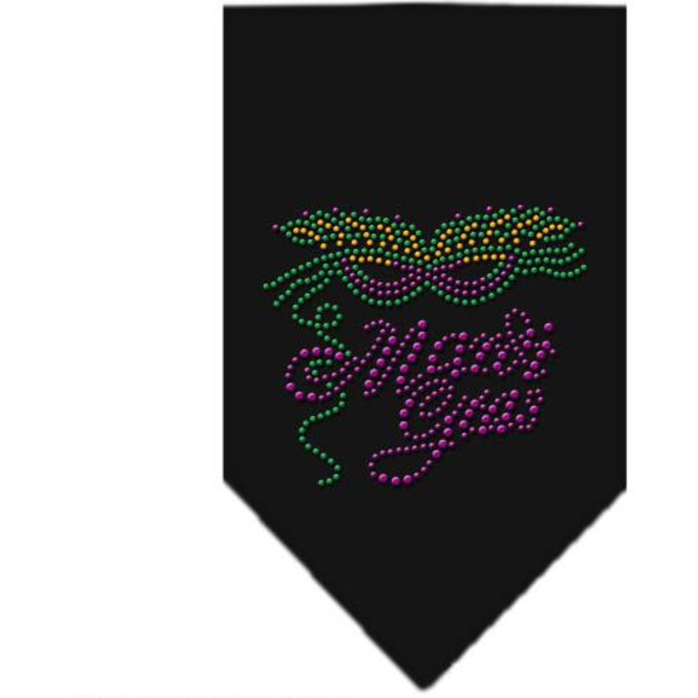 Mirage Pet Products Mardi Gras Rhinestone Bandana, Small, Black