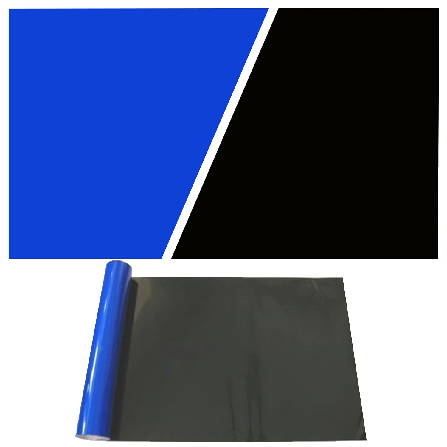 ELEBOX Aquarium Background Blue Black Fish Tank Background Picture 2 Sides Fish Backdrop for Aquarium Wallpaper 24 x 71