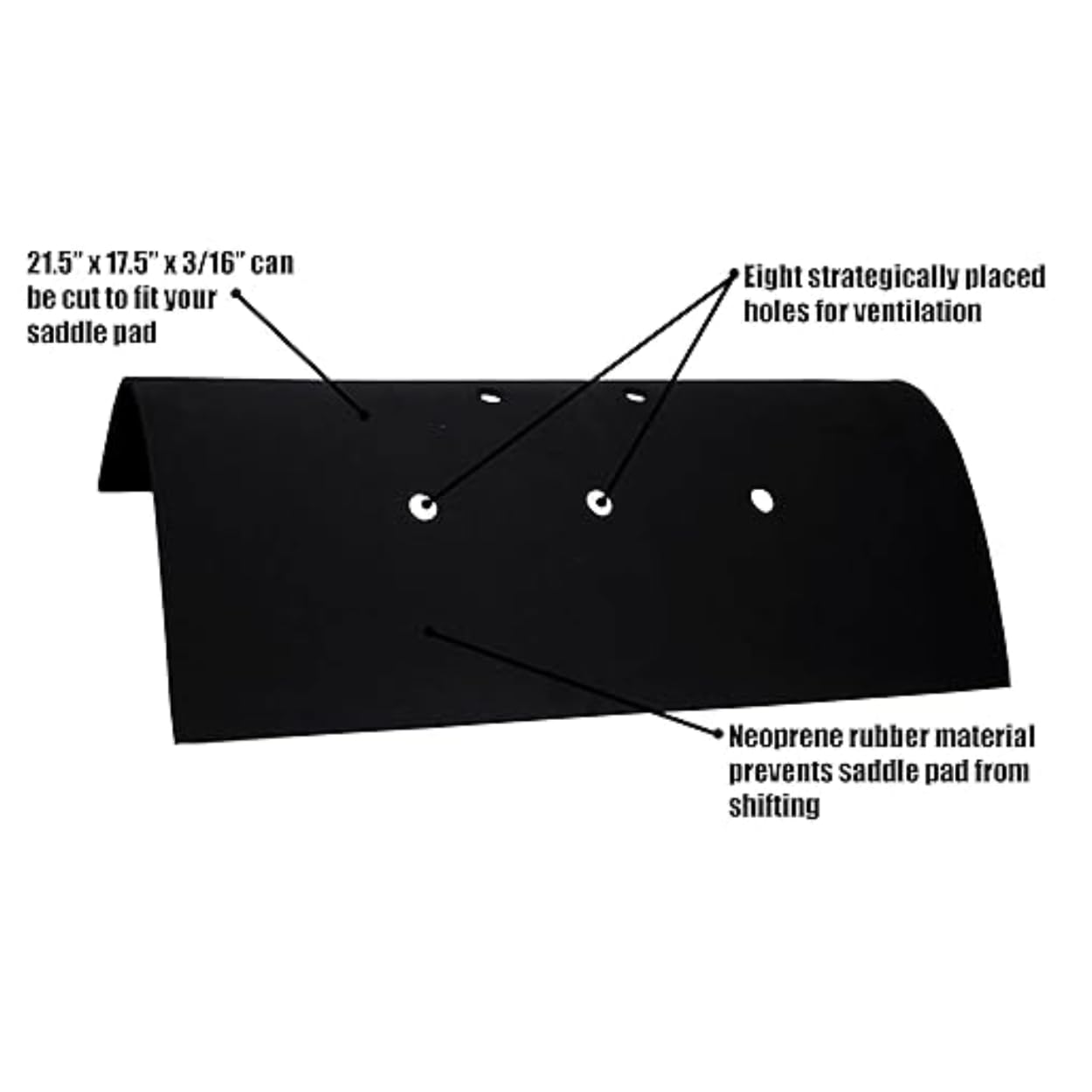 Derby Originals Universal Vented Neoprene Non-Slip Saddle Pad - Lightweight Breathable Design - Prevents Tack Slippage And Shift