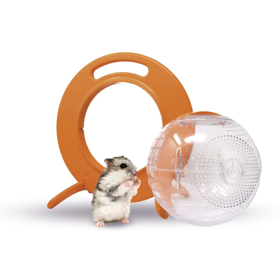 Happy Habitats Halo Portable Pet Carrier - Unique Hamster Ball & Small Animal Exercise Ball - Safe Hamster Carrier - Breathable 