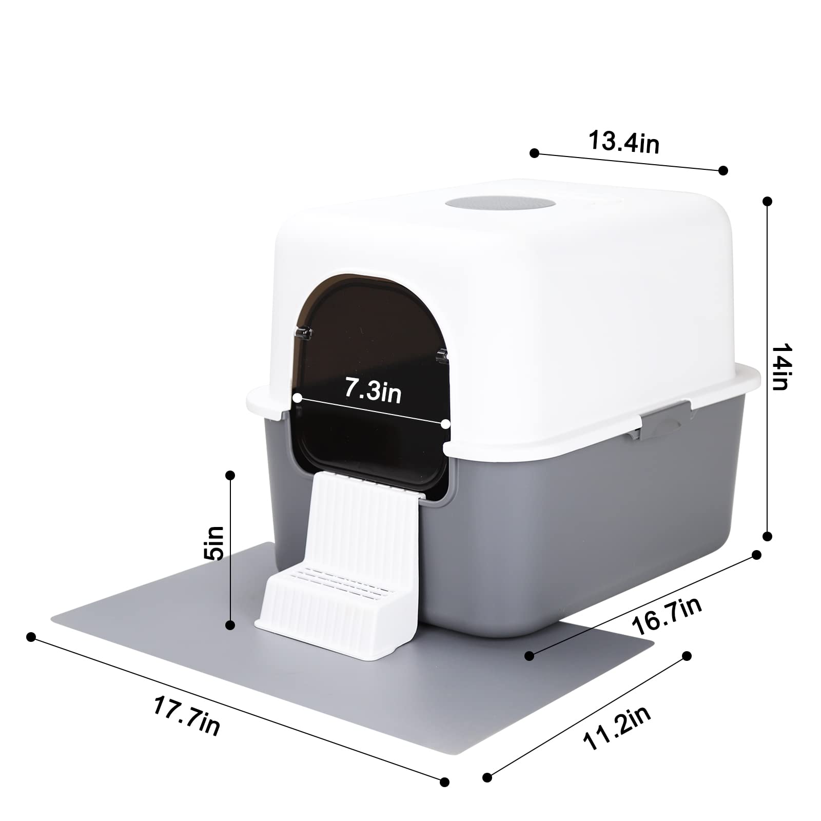 Sfozstra Cat Urine Litter Box With Pedal, Fully Enclosed Leak-Proof For Small Cats Under 8 Ib, High Edge And Odorless, Easy To C
