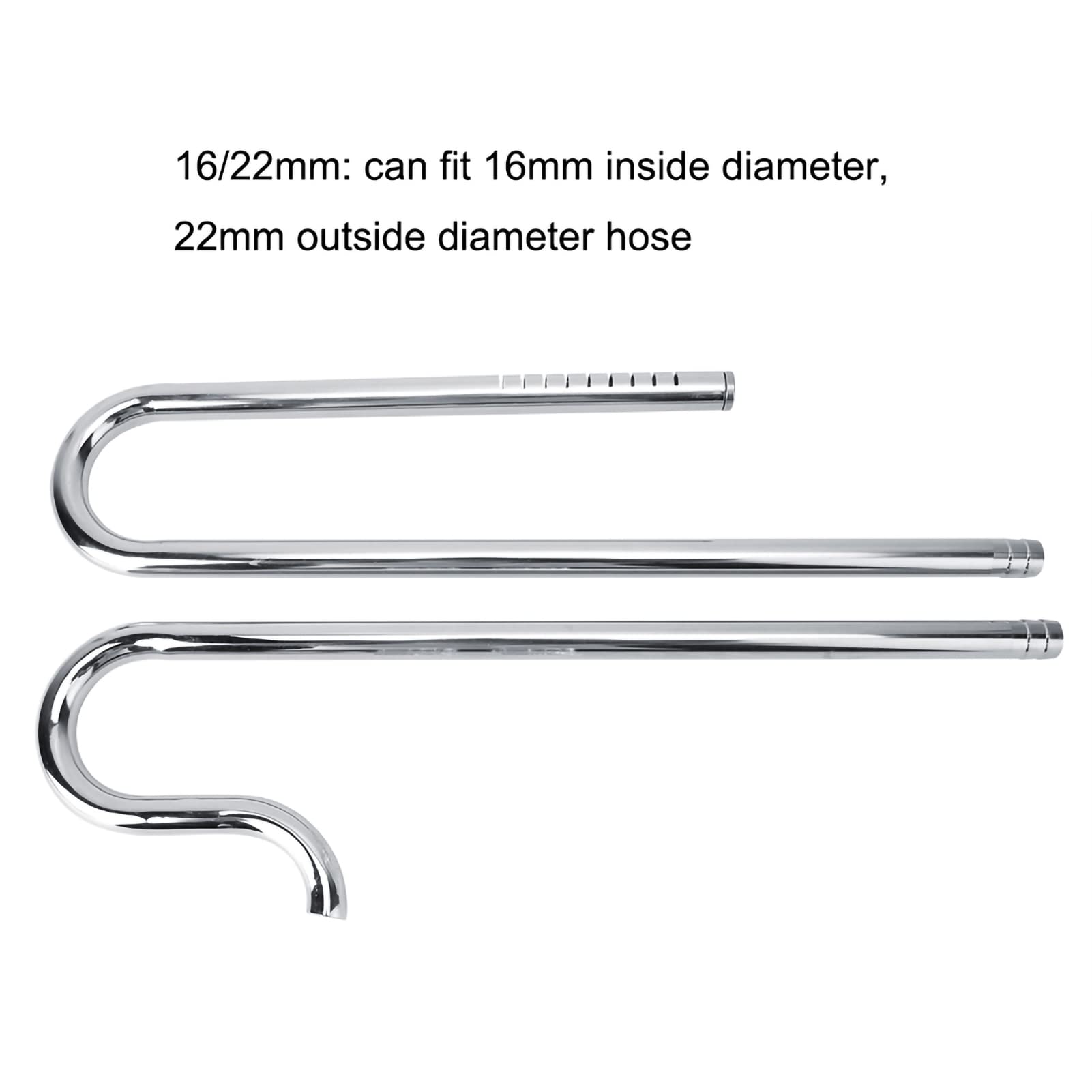 Aquarium Inflow Pipe, Lily Pipe Skimmer Stainless Steel Outflow Oil-Film Skimmer Filter Pipe Fish Tank Supplies (16/22mm)