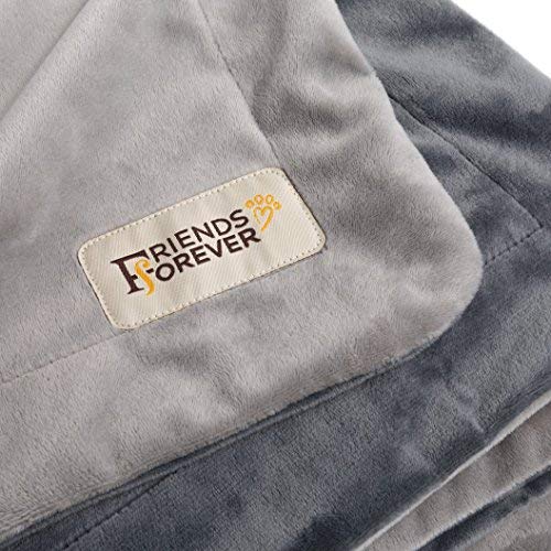 Friends Forever Durable Dog Blanket For Couch Protection, Two Tone Reversible Pet Hair Resistant Blanket For Dogs Cats Bed Kennel Crate Car Seat - Soft Velvet, Warm Fleece, Bailey 53' X 42'