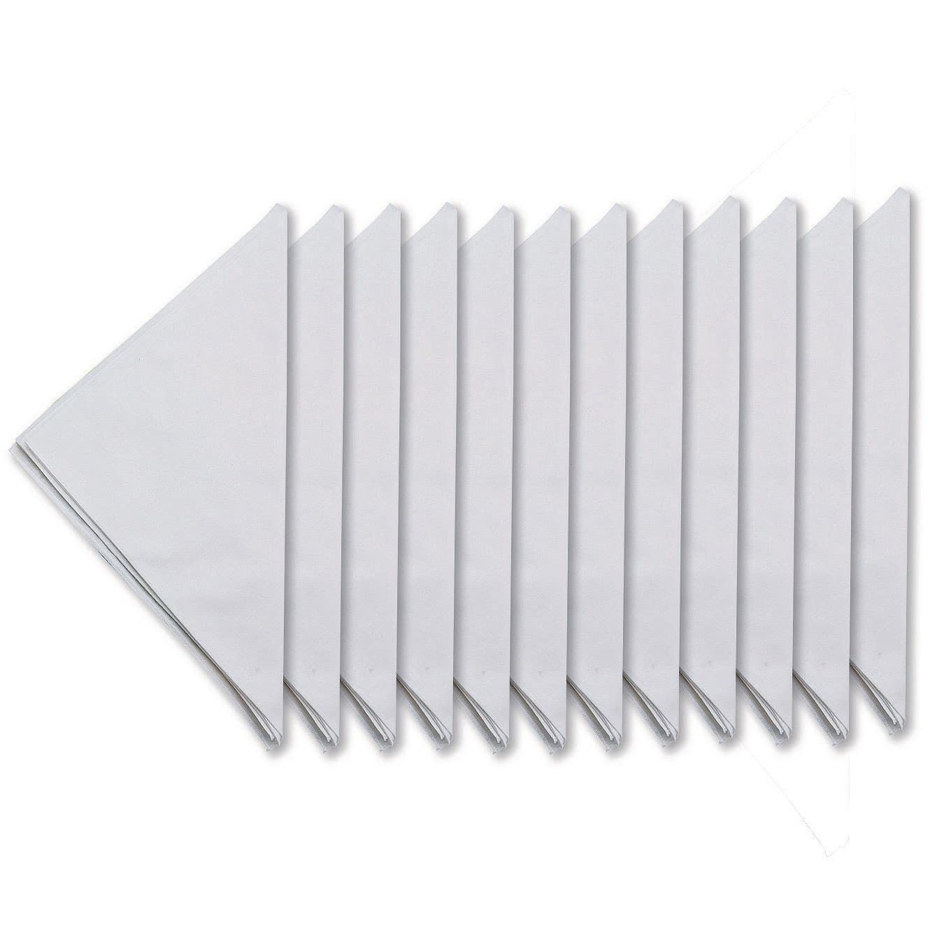 S&S Worldwide White Bandanas (Pack of 12) - 21.5'' Square - 100% Cotton Versatile Scarves