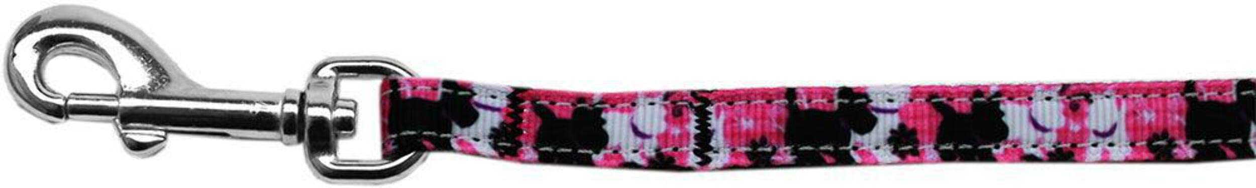 Pet Dog & Cat Nylon Collar or Leash, "Plaid Pups" 3/8" w x 4 ft. leash