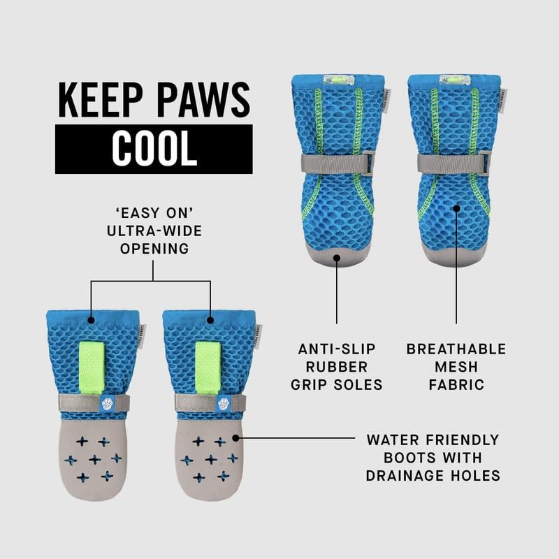 Canada Pooch Dog Boots For Hot Pavement - Dog Boots & Paw Protectors With Anti Slip Rubber | Water Friendly, Breathable Dog Shoe