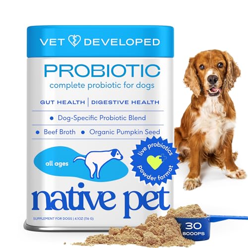 Native Pet Probiotics for Dogs - Dog Probiotics Powder for Digestive Health, Gut Support, & Immune Boost - Vet-Formulated Powder