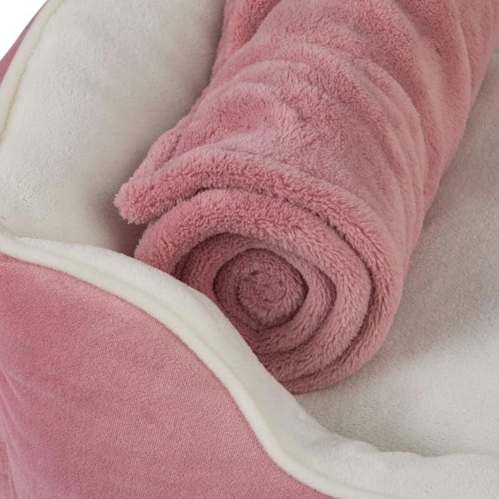 Everyyay Essentials Dog Bed Bundle, 36'' L X 30'' W X 6.5'' H, Large, Pink