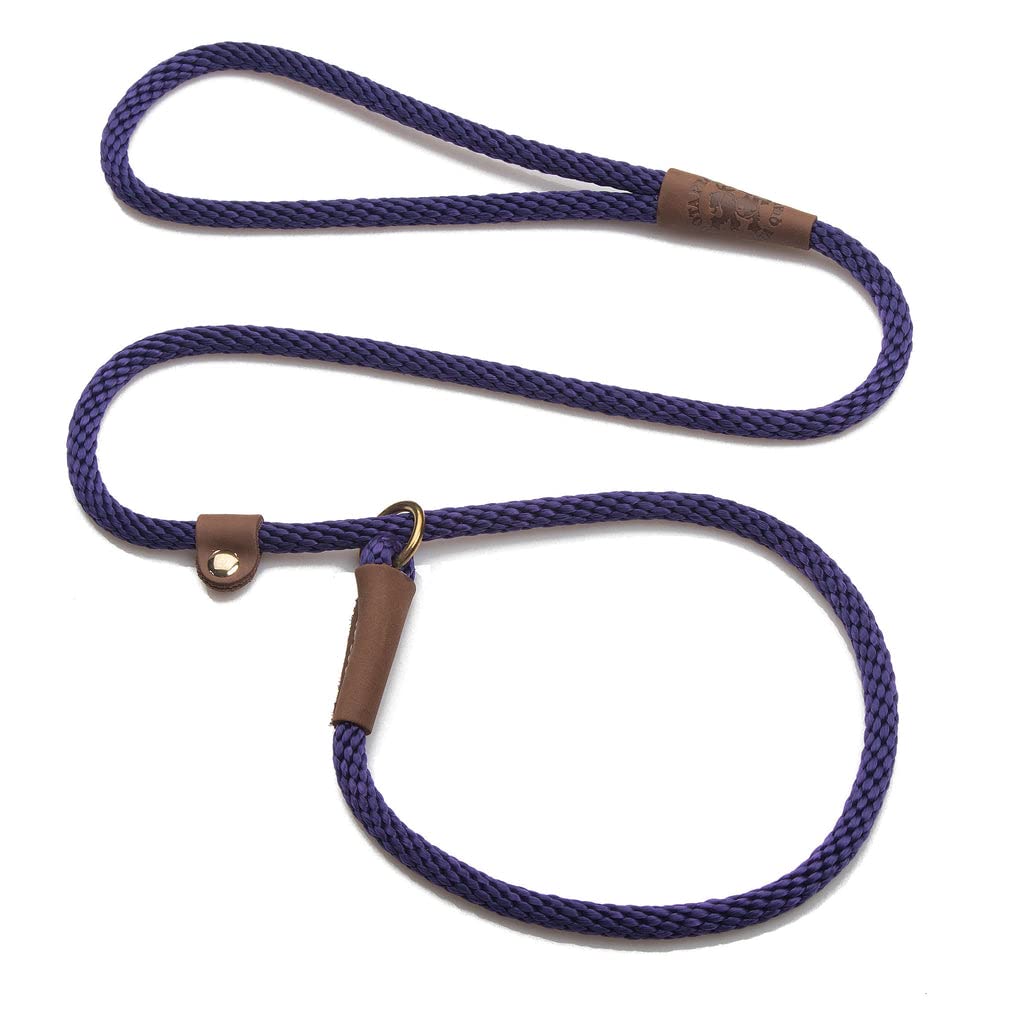 Mendota Pet Slip Leash - Dog Lead And Collar Combo - Made In The Usa - Purple, 3/8 In X 4 Ft - For Small/Medium Breeds