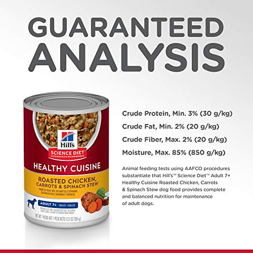 Hills Science Diet Healthy Cuisine, Senior Adult 7+, Senior Premium Nutrition, Wet Dog Food, Roasted Chicken, Carrots & Spinach