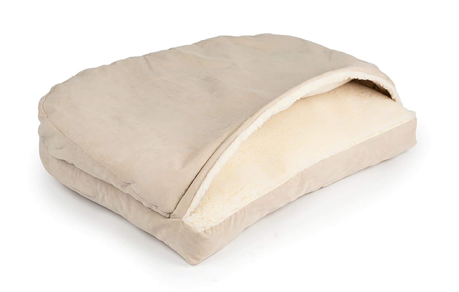 Snoozer Pet Products Luxury Rectangle Cozy Cave Dog Bed With Microsuede, Extra Large, Buckskin