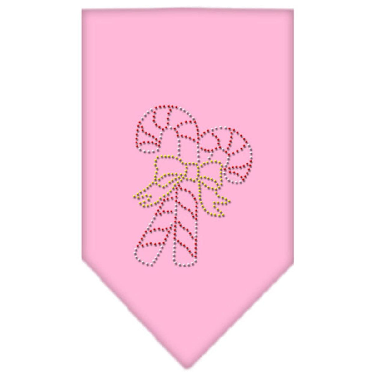 Christmas Pet and Dog Bandana Rhinestone, &quot;Candy Canes&quot; Light Pink Large