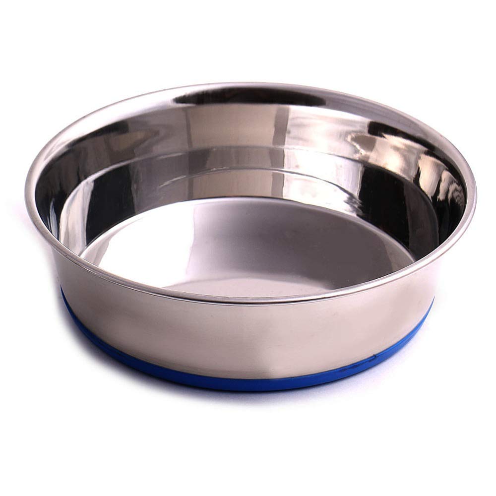 Max And Neo Heavyweight Non-Skid Rubber Bottom Stainless Steel Dog Bowl - We Donate A Bowl To A Dog Rescue For Every Bowl Sold (Large - 80Oz - 9.5' Diameter)