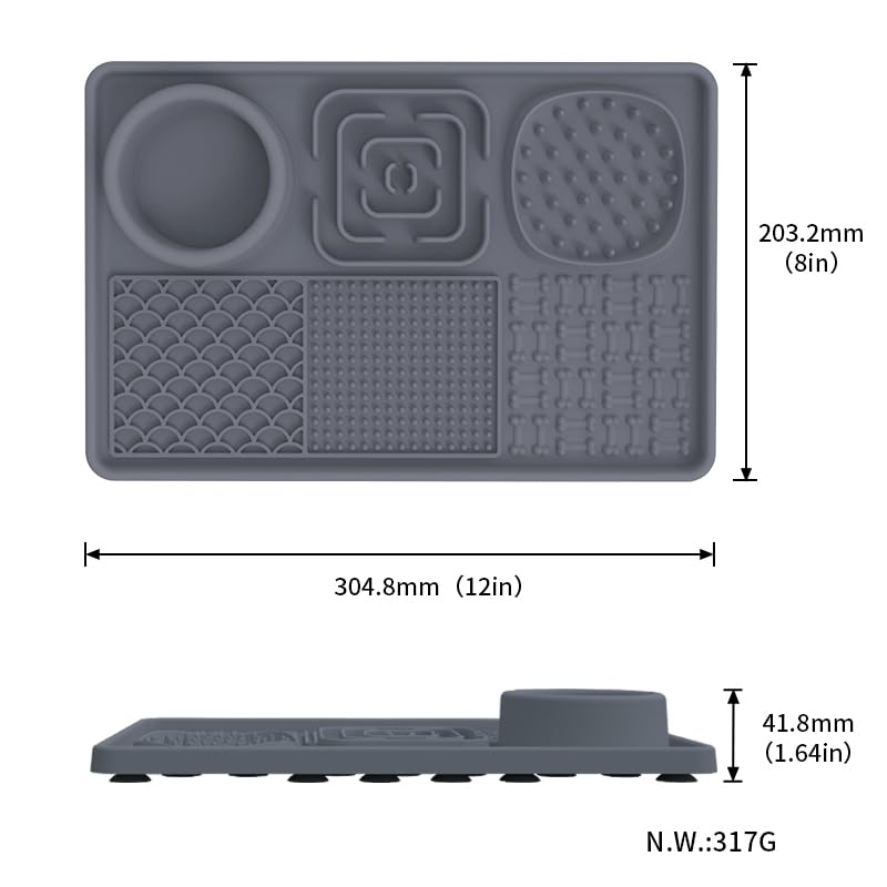 New Cat Slow Feeder, Dog Anxiety Relief Lick Mats with Suction Cups, Non-Slip Silicone Dog Enrichment Treat Mat, Easy to Clean C