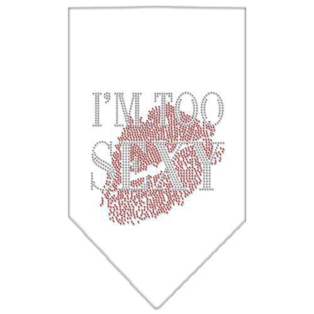 Mirage Pet Products I'm Too Sexy Rhinestone Bandana, Small, White