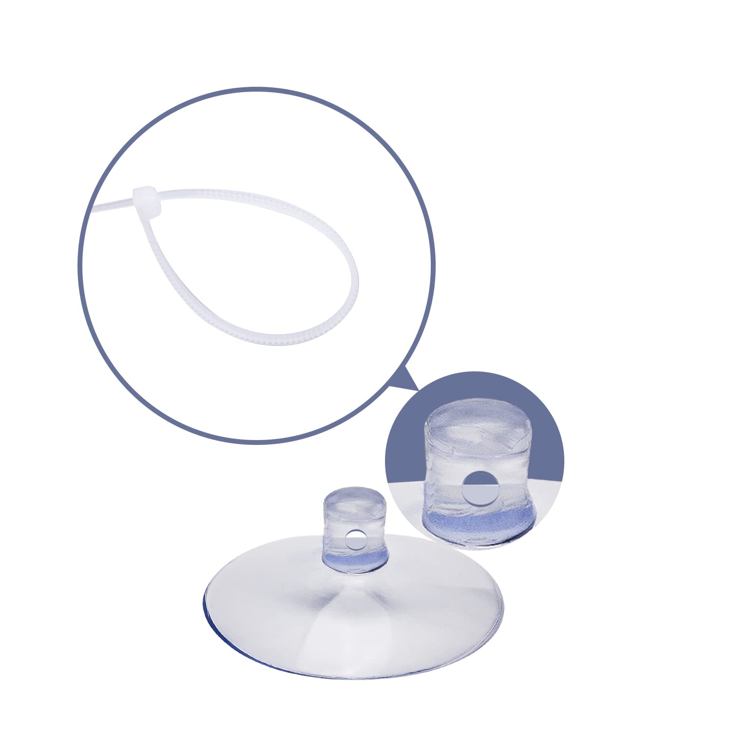 Savita 20 Pcs Aquarium Suction Cups Fish Tank Suction Hooks With Removable Hooks And 40 Adjustable Zip Ties For Aquarium Binding