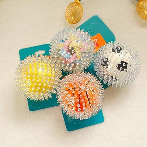 PSK PET MART Dog Toy Large Size Spike Ball Chew Toy (Ball Inside Ball) with Solid Squeaky Sound Good for Large Size Breed Dogs a