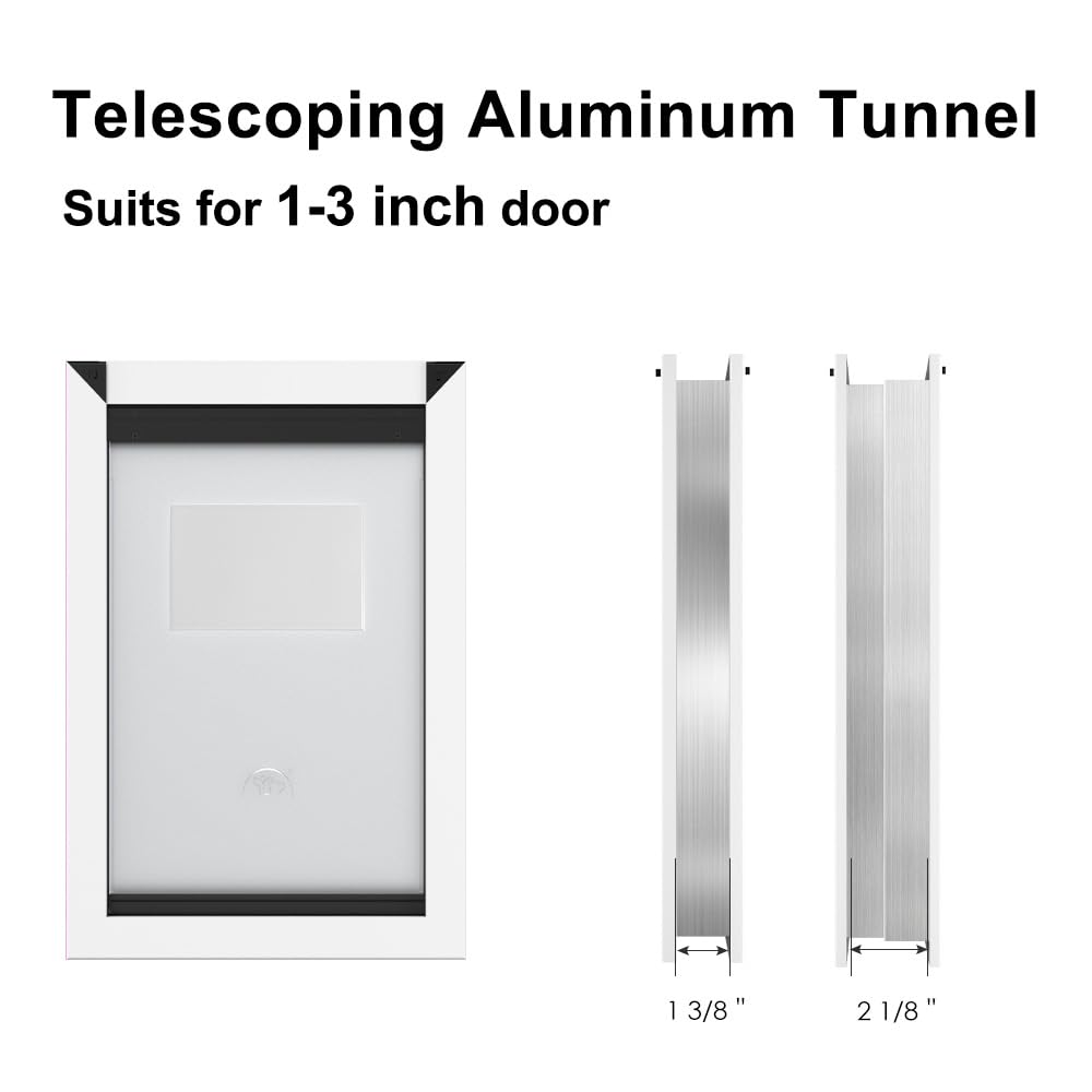 [Rescumascer] Aluminum Xl Dog Door For Door, Extra Large Dog Door With Double Magnetic Flaps, Two Sliding Lock Panels Included,