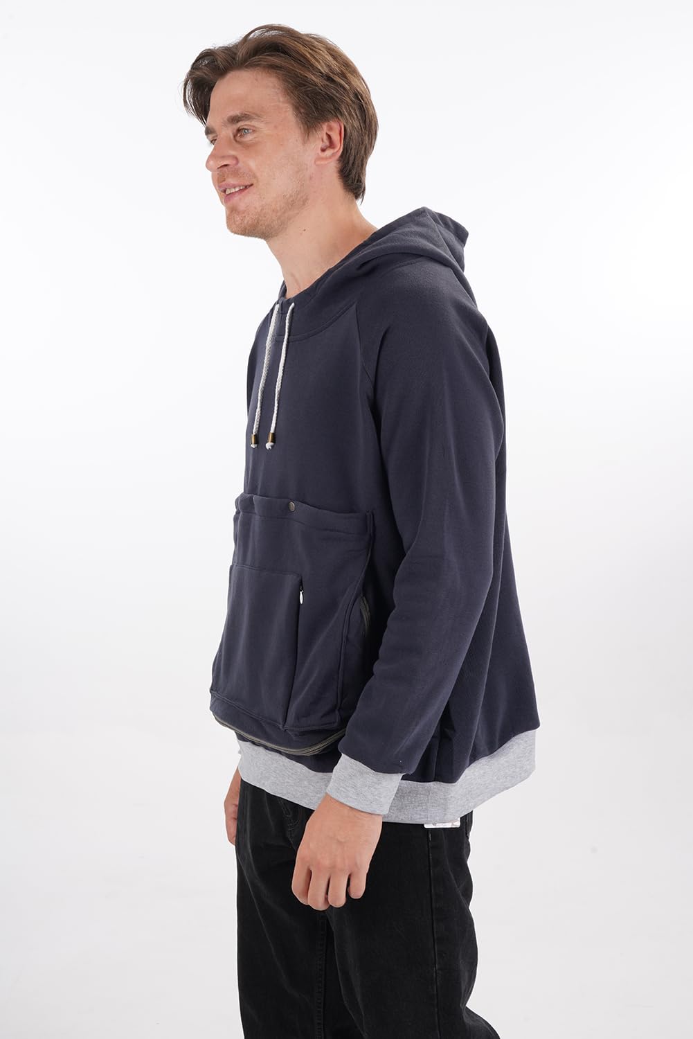 Kei Tomlison Pet Cat Dog Pouch Hoodie Small Animal Carrier - Kitten Puppy Pouch Sweatshirt Holder Fleece Unisex Hoodies Navy