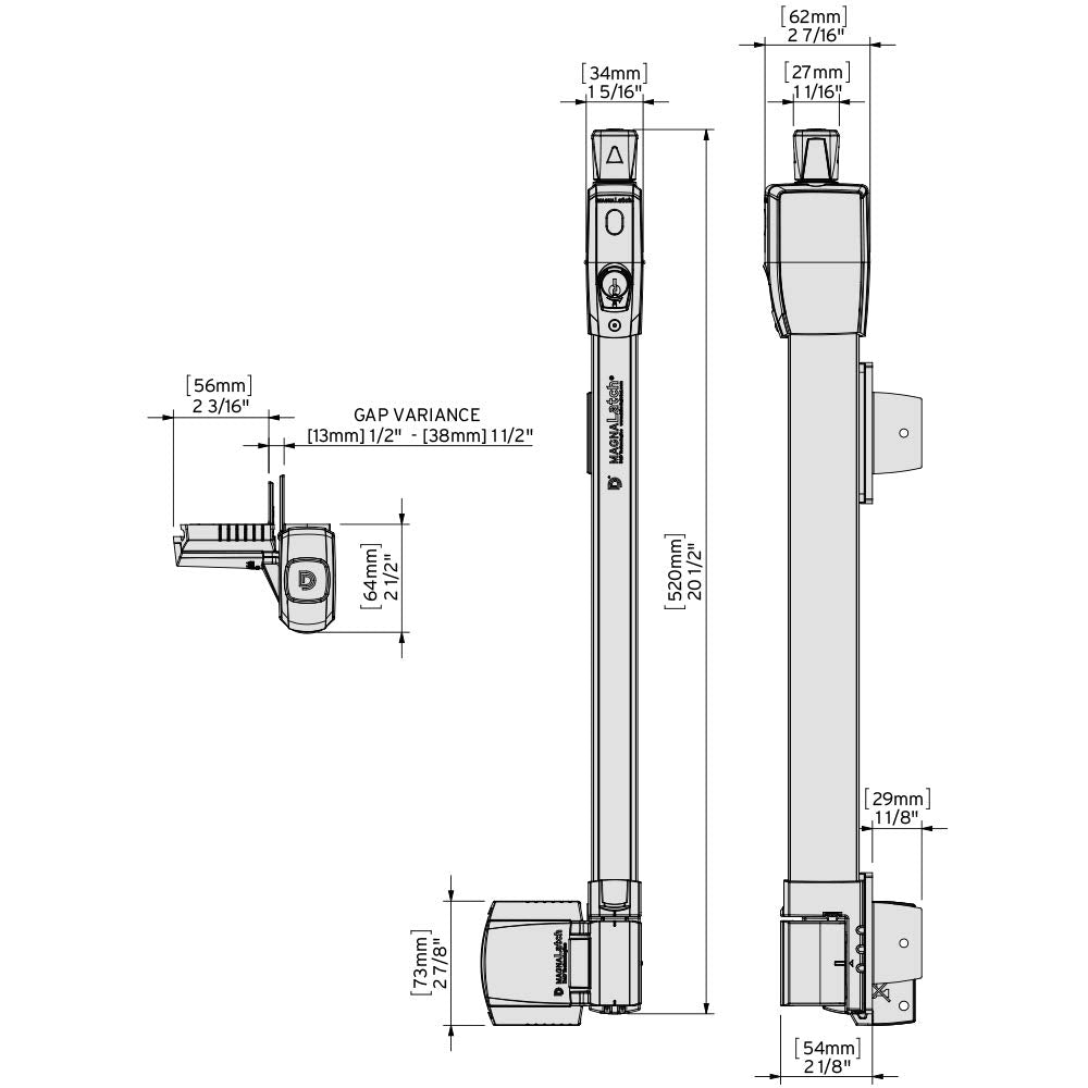 D&D Technologies Ml3Tpka Magnalatch Top Pull, Pool & Child Safety Magnetic Gate Latch And Lock, For Any Square Gate Frame And Post