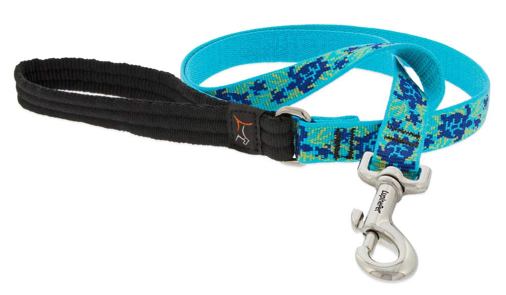 Lupinepet Originals 3/4' Turtle Reef 4-Foot Padded Handle Leash For Dogs
