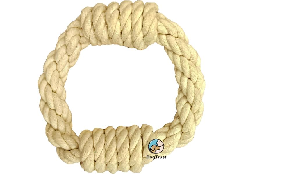 Dog Trust Christmas Ring Dog Rope Toy For Puppy Teething, Adult Dog Toys For Medium & Large Dogs
