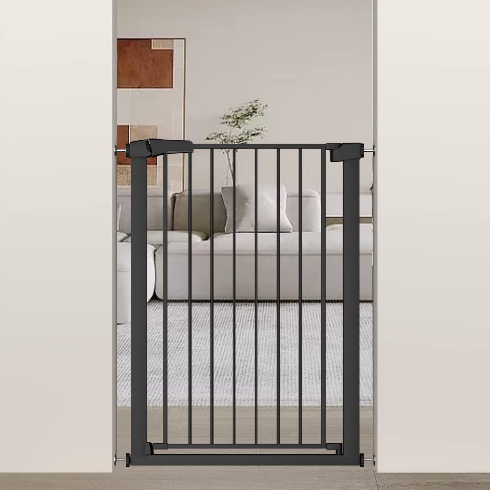 38.5' Extra Tall Pet Gate Pressure Mounted - Walk Through Baby Gates With Door For The House Stairs Doorway - Child Puppy Doggy Dog Gates Fence Safety Gate 29.53'-32.28' Wide