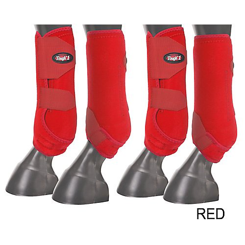 Tough 1 Extreme Vented Sport Boots Set, Red, Medium