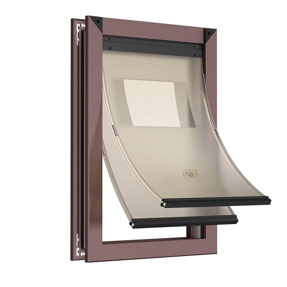[Mavricpower] Aluminum Medium Dog Door With 2 Magnetic Flaps, Doggie Door For Interior And Exterior Door, Pet Door For Small Dog