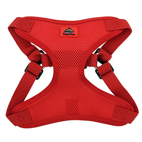 Doggie Design Soft Lightweight Wrap And Snap Choke Free Dog Harness - Flame Red (Xs)