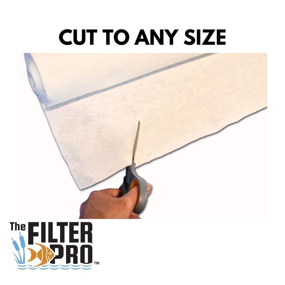 The Filter Pro Felt Filter Media, 100 Micron, 33'' X 120'' Roll, Perfect For Aquariums, Ponds Or Water Gardens, Made In Usa